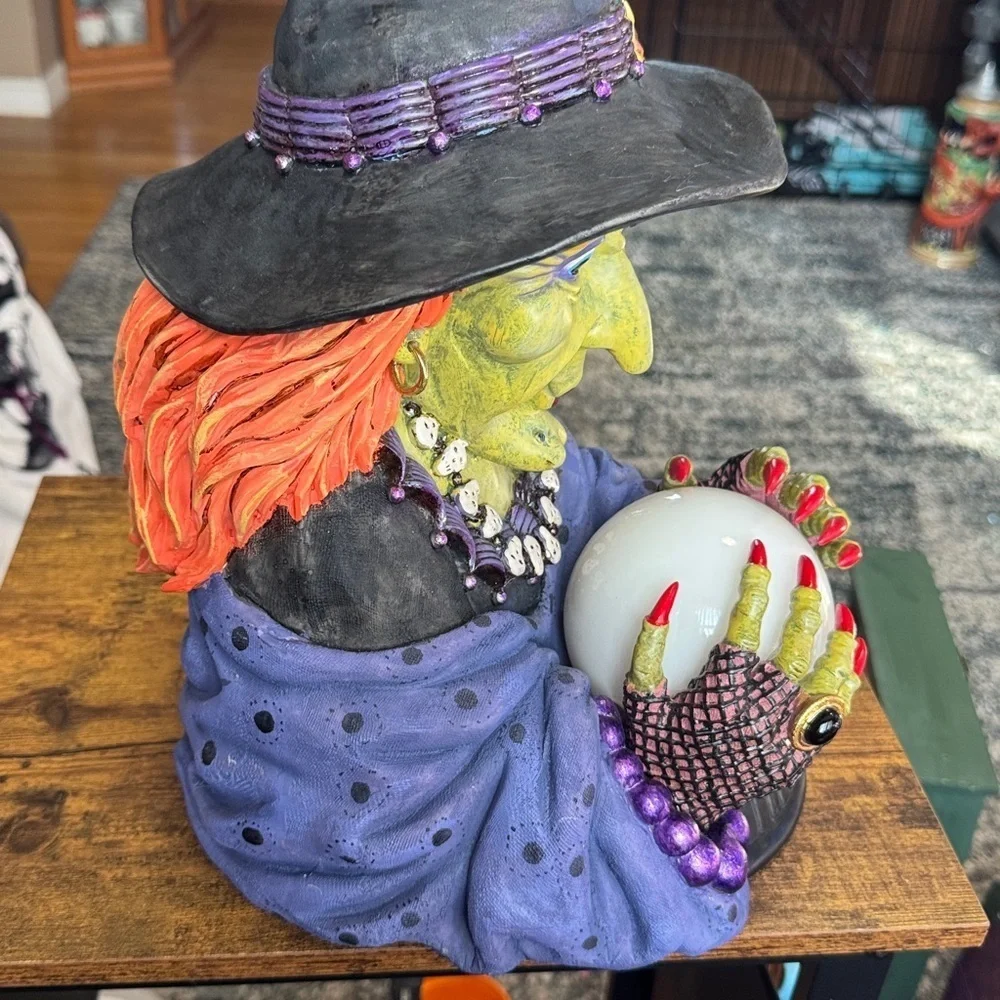 Hagatga the Halllween  Witch Figurine with Crystal Ball